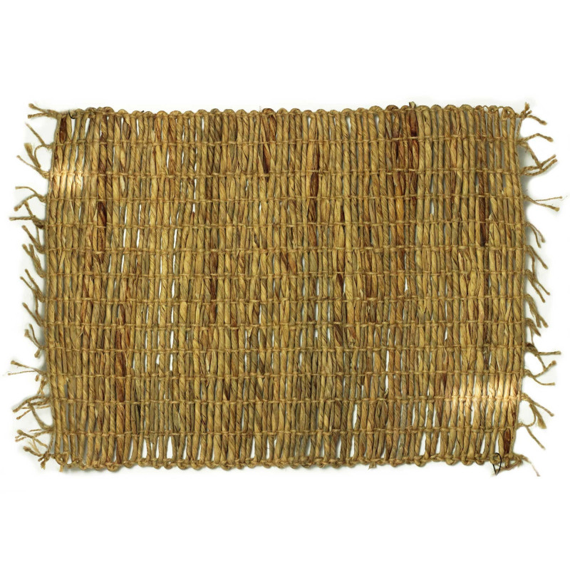 Set de table naturel en jacinthe d'eau - Robusta et franges