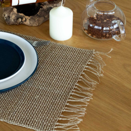 Set de table naturel à franges en jonc de mer - Naturel