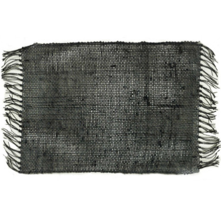 Set de table naturel à franges en jonc de mer - Anthracite