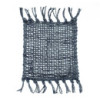 Lot de 4 sous-verres naturels à franges en jonc de mer - Anthracite