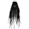 Abat-jour suspendu en doum tressé noir - 20x15cm
