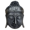 Décoration d'intérieur Tête de Bouddha - 25 cm - Finition argentée brillante