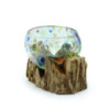 Verre coloré fondu sur bois - Petit bol