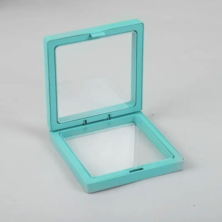 Grand cadre flottant 3D 11 x 11 cm - Bleu sarcelle