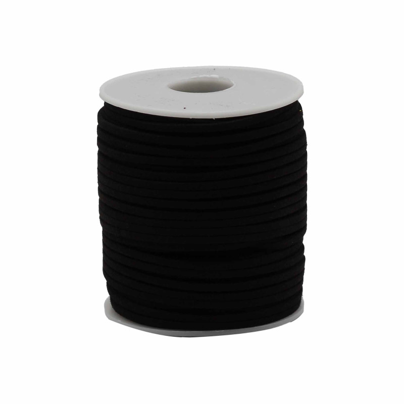 Rouleau de cordon pour pendentif - 2,5 mm x 45 m - Noir A001