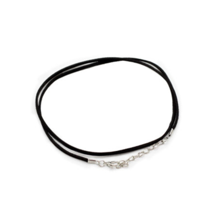Lot de cordons pendentifs en suédine synthétique - 2,5 mm x 55 cm - Noir A001