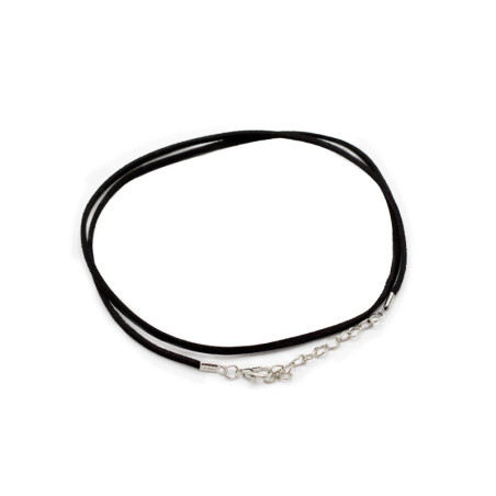 Lot de cordons pendentifs en suédine synthétique - 2,5 mm x 55 cm - Noir A001