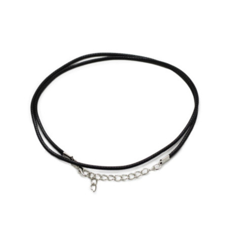 Lot de cordons cirés pour pendentifs - 2 mm x 55 cm - Assortis - Noir 101