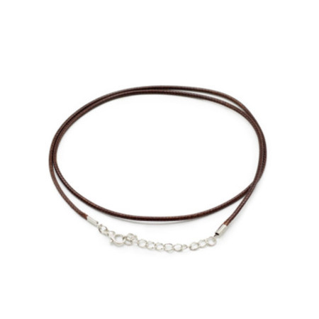 Lot de cordons cirés pour pendentifs - 2 mm x 55 cm - Assortis - Marron foncé 112