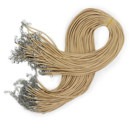 Lot de cordons cirés pour pendentifs - 2 mm x 55 cm - Assortis - Tan 117