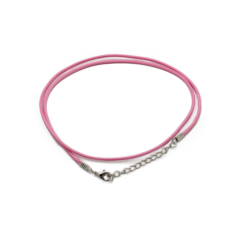 Lot de 102 cordons cirés pour pendentifs - 2 mm x 55 cm - Assortis - Rose