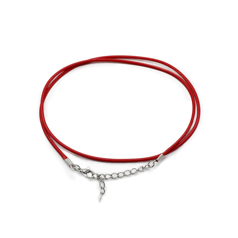 Lot de cordons cirés pour pendentifs - 2 mm x 55 cm - Assortis - Rouge 105