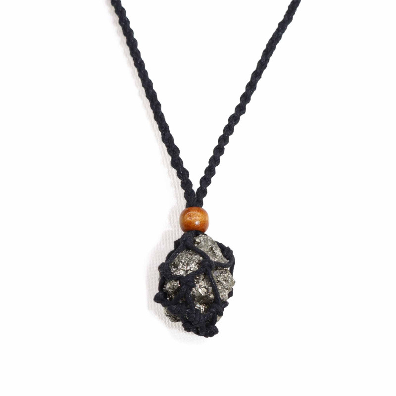 Collier avec cordon en cristal et pierres précieuses, 45 cm/18 pouces - Noir