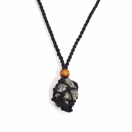 Collier avec cordon en cristal et pierres précieuses, 45 cm/18 pouces - Noir