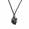 Collier avec cordon en cristal et pierres précieuses, 45 cm/18 pouces - Noir