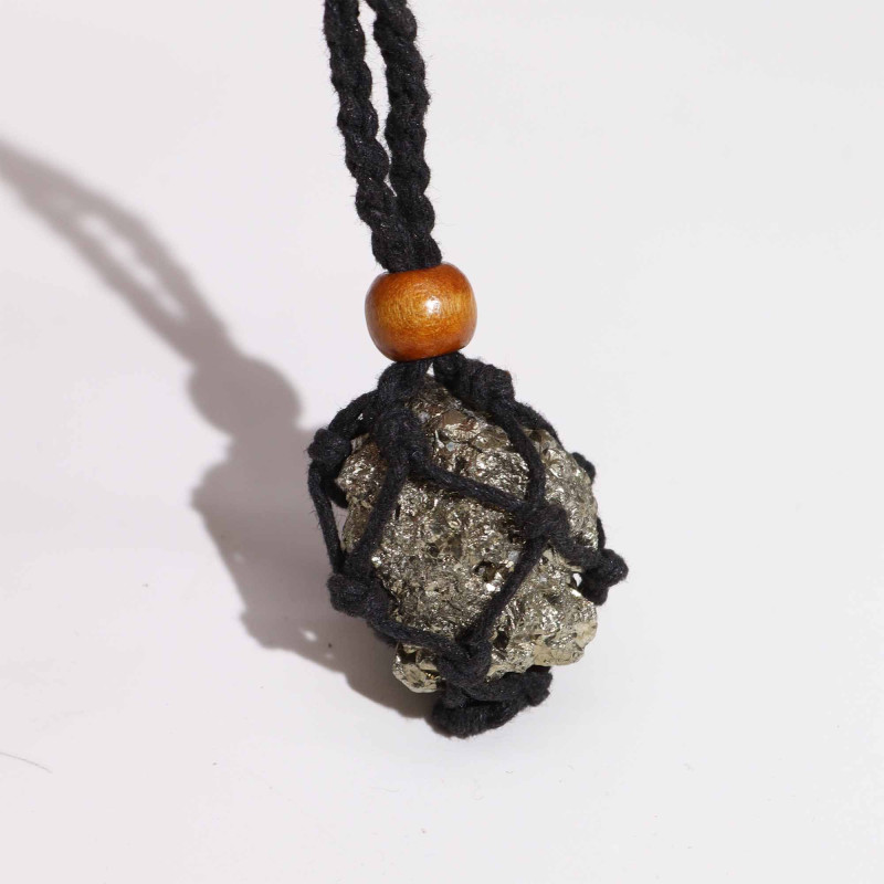 Collier avec cordon en cristal et pierres précieuses, 45 cm/18 pouces - Noir