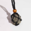 Collier avec cordon en cristal et pierres précieuses, 45 cm/18 pouces - Noir