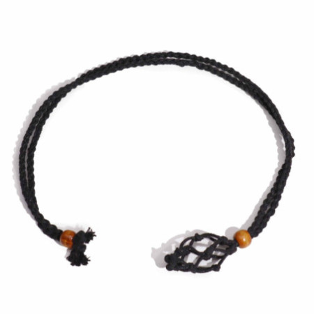 Collier avec cordon en cristal et pierres précieuses, 45 cm/18 pouces - Noir