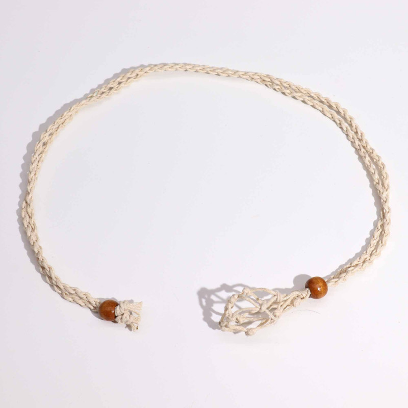 Collier avec cordon en cristal de 45 cm (18 pouces) - Naturel