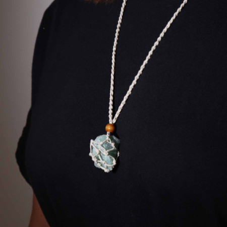 Collier avec cordon en cristal de 45 cm (18 pouces) - Naturel