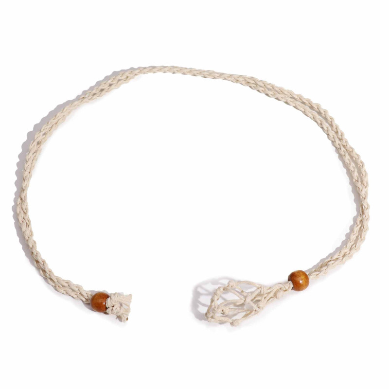 Collier avec cordon en cristal de 45 cm (18 pouces) - Naturel