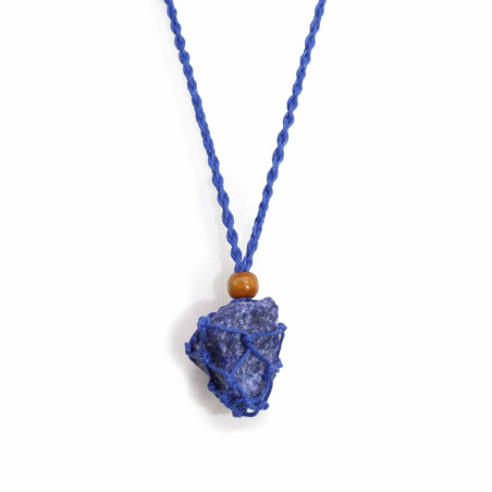 Collier avec cordon en cristal et pierres précieuses, 45 cm/18 pouces - Bleu marine