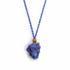 Collier avec cordon en cristal et pierres précieuses, 45 cm/18 pouces - Bleu marine