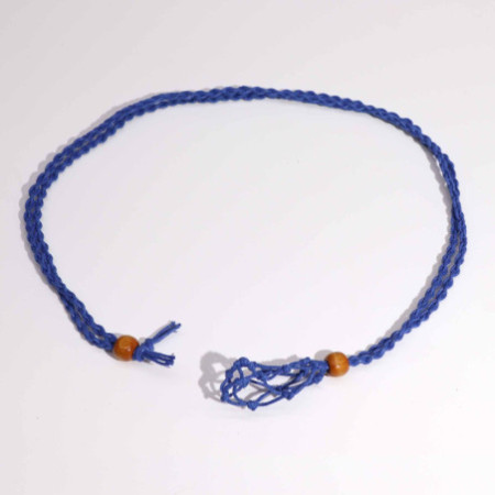 Collier avec cordon en cristal et pierres précieuses, 45 cm/18 pouces - Bleu marine