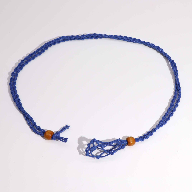 Collier avec cordon en cristal et pierres précieuses, 45 cm/18 pouces - Bleu marine