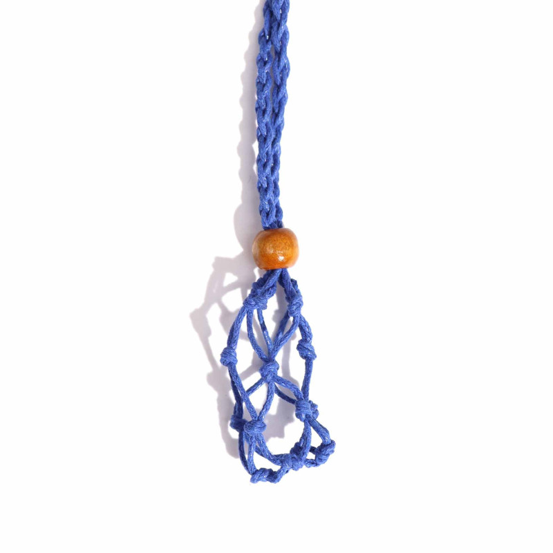 Collier avec cordon en cristal et pierres précieuses, 45 cm/18 pouces - Bleu marine