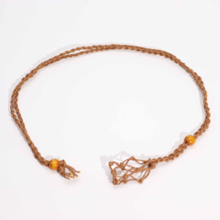 Collier avec cordon en cristal et pierres précieuses, 45 cm/18 pouces - Marron