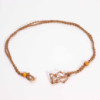 Collier avec cordon en cristal et pierres précieuses, 45 cm/18 pouces - Marron