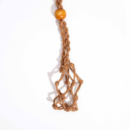 Collier avec cordon en cristal et pierres précieuses, 45 cm/18 pouces - Marron