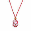 Collier avec cordon en cristal et pierres précieuses, 45 cm/18 pouces - Rouge