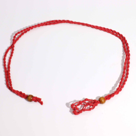 Collier avec cordon en cristal et pierres précieuses, 45 cm/18 pouces - Rouge
