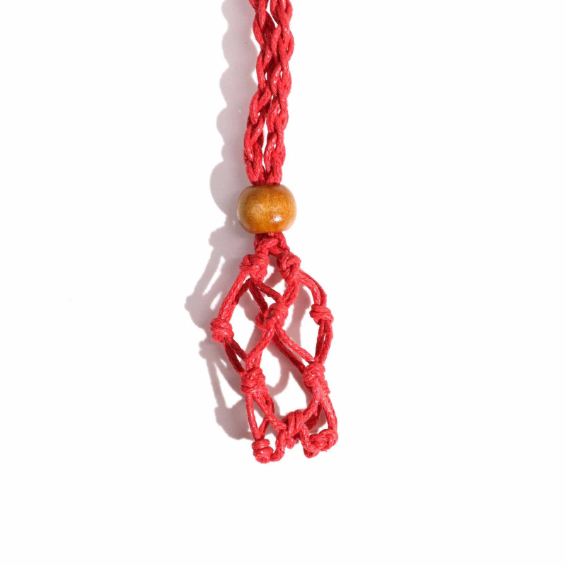 Collier avec cordon en cristal et pierres précieuses, 45 cm/18 pouces - Rouge