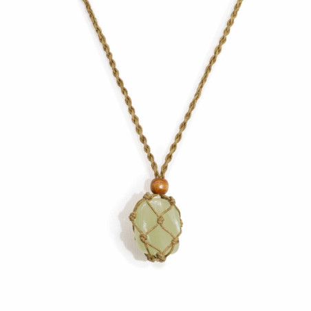 Collier avec cordon en cristal et pierres précieuses, 45 cm/18 pouces - Sable