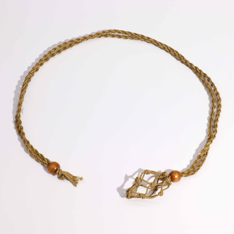 Collier avec cordon en cristal et pierres précieuses, 45 cm/18 pouces - Sable