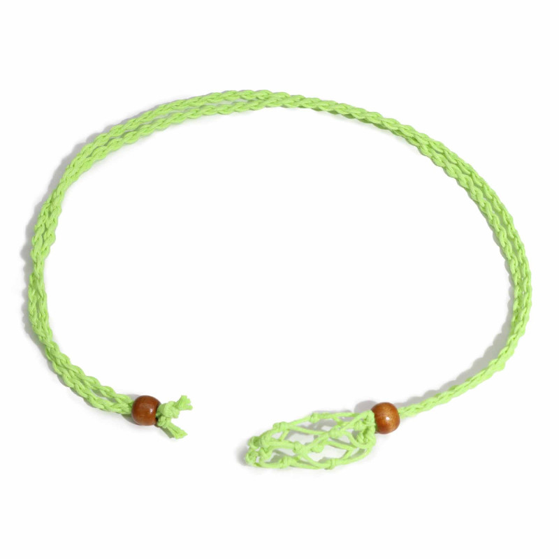 Collier avec cordon en cristal et pierres précieuses, 45 cm/18 pouces - Vert