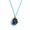 Collier avec cordon en cristal et pierres précieuses, 45 cm/18 pouces - Bleu