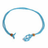 Collier avec cordon en cristal et pierres précieuses, 45 cm/18 pouces - Bleu