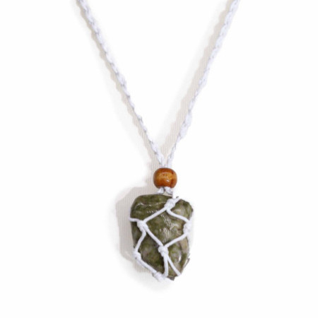 Collier avec cordon en cristal et pierres précieuses, 45 cm/18 pouces - Blanc