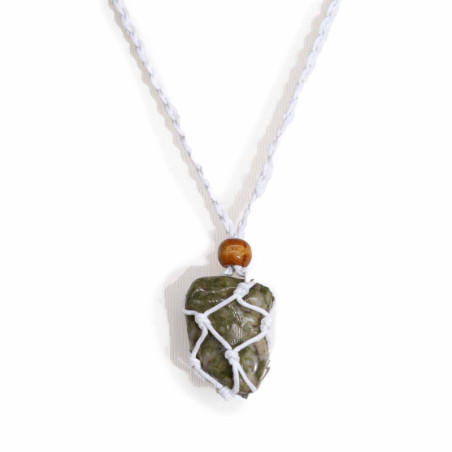 Collier avec cordon en cristal et pierres précieuses, 45 cm/18 pouces - Blanc