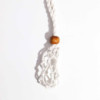 Collier avec cordon en cristal et pierres précieuses, 45 cm/18 pouces - Blanc