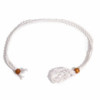 Collier avec cordon en cristal et pierres précieuses, 45 cm/18 pouces - Blanc