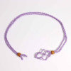 Collier avec cordon en cristal et pierres précieuses, 45 cm/18 pouces - Violet