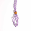 Collier avec cordon en cristal et pierres précieuses, 45 cm/18 pouces - Violet