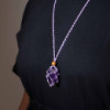 Collier avec cordon en cristal et pierres précieuses, 45 cm/18 pouces - Violet