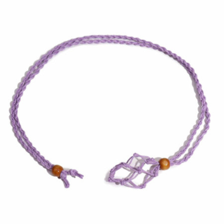 Collier avec cordon en cristal et pierres précieuses, 45 cm/18 pouces - Violet