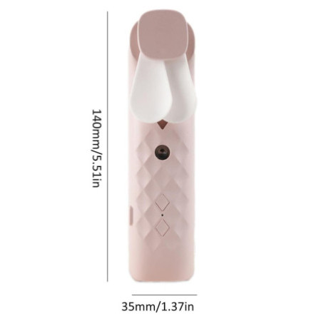Ventilateur et spray pour le visage Pink Nano Mist - rechargeable par USB